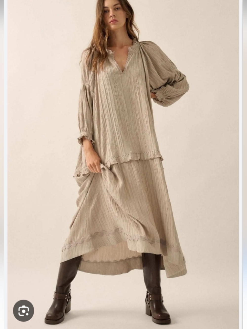 PromesaPeaceful Prairie Textured Tiered Maxi Dress